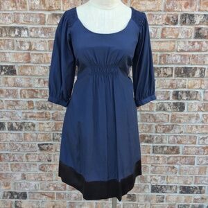 NWT Laundry by Design Ruched Blue Silk Dress 2